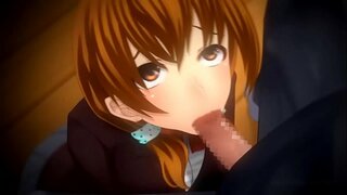 Busty hentai חמוד מוצץ זין ולקבל זיין בתוך כוס הדוק